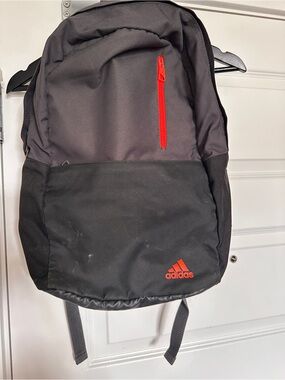Adidas Black & Grey Backpack with Red Accents | Laptop/School Bag